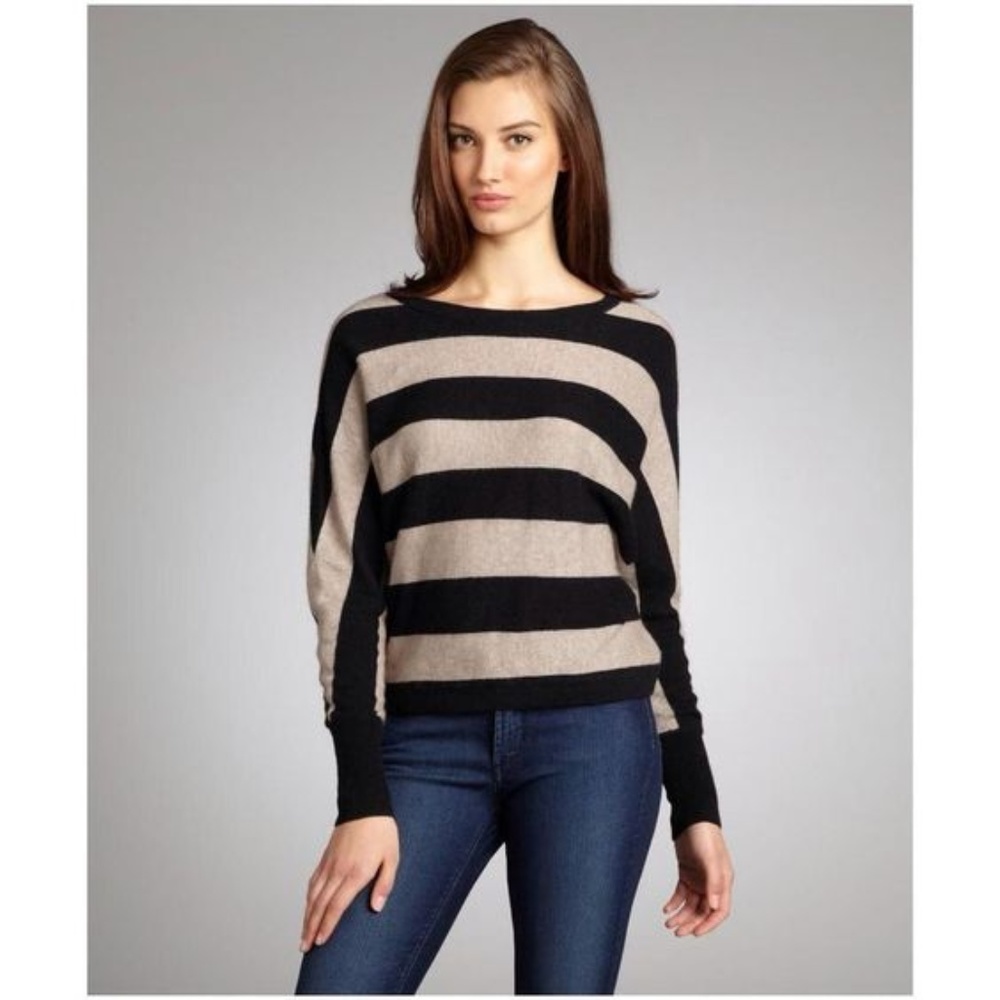 BCBG MaxAzria Camille striped dolman sweater wool